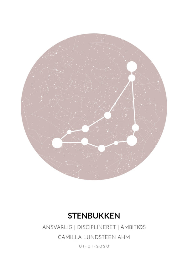 STJERNETEGN PLAKAT - Stjernebillede / m. stjernehimmel